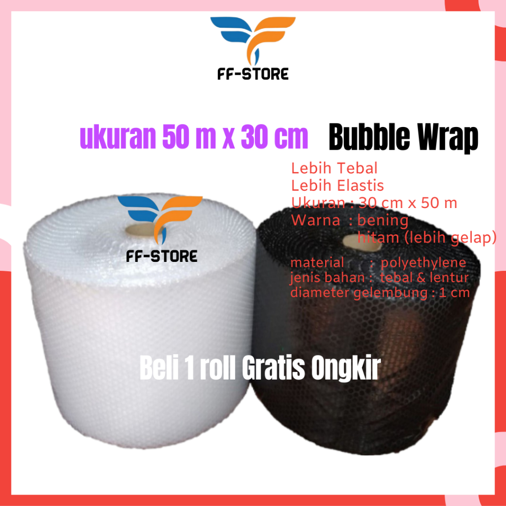 

[50Mx30Cm] Bubble Wrap 30cm x 50m Hitam / Bening Packing Online Shop Roll Buble Wrap Bubble Wrap Roll Bubble Warp Bable Warp Buble Warp Buble Warp Roll Plastik Buble Wrap Bubble Wrap Meteran Plastik Wrapping Barang Packing