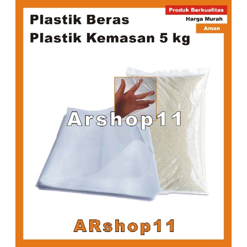 Plastik Beras , Kantong Plastik Kemasan 5 kg , Plastik Beras 5 kg
