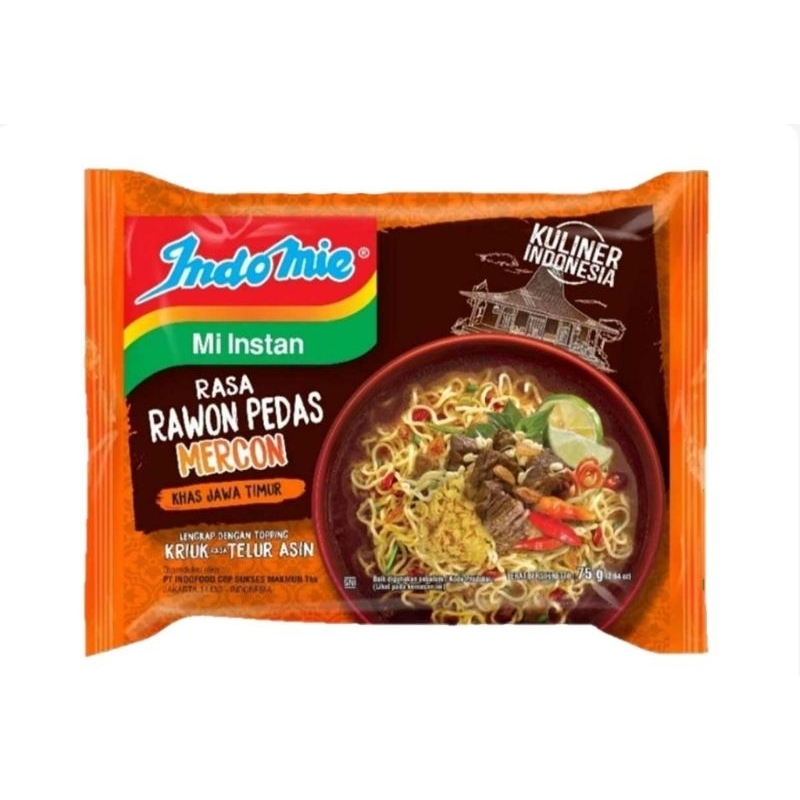 

Indomie Mie Instant Rawon Pedas Mercon 75G