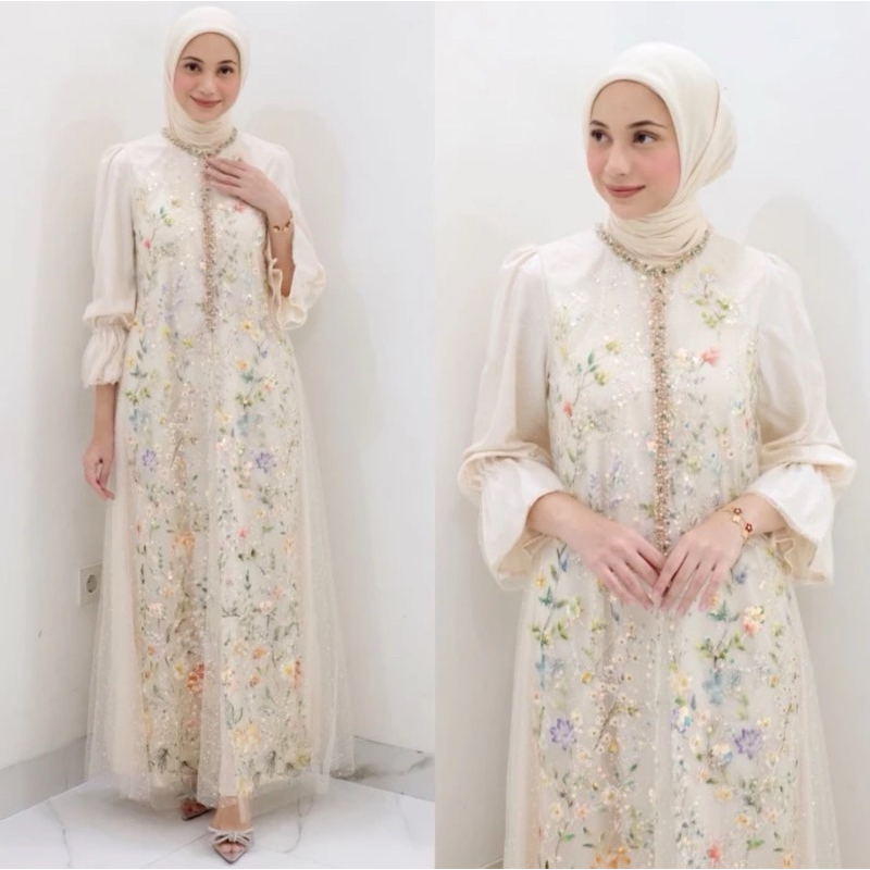 JASMINE DRESS SPECIAL EDITION - BUTTER CREAM SIZE L BY STL SARAH THE LABEL