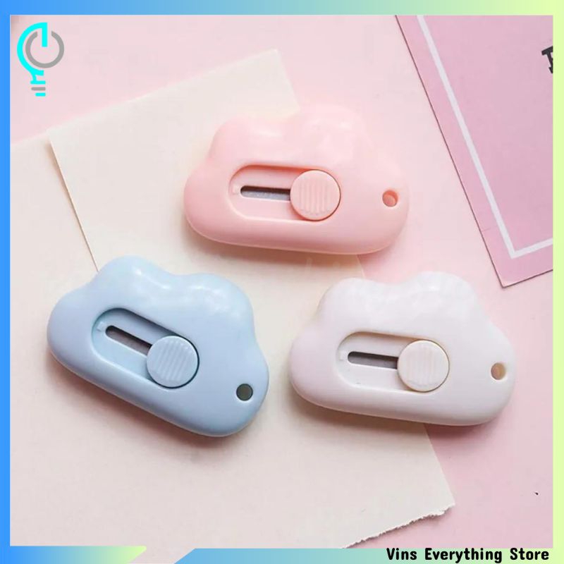 

[VES] Pisau Cutter Mini Model Awan, Dolphin Alat Bantu Potong Kertas Plastik Unboxing Paket