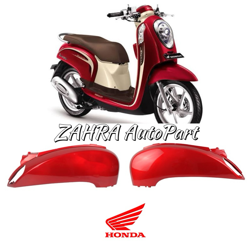 Cover RL body belakang samping kanan atau kiri scoopy fi esp K16 thn 2013-2016 Merah maroon Original