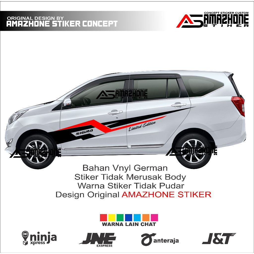 Stiker mobil sigra ertiga stiker cutting body samping mobil ertiga sigra bisa custom text