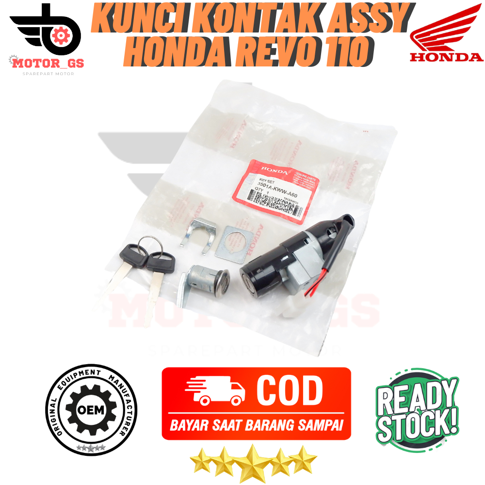 Kunci Kontak Motor Revo / Kunci Kontak 1 Set Honda Motor Revo 110 - 3501A-KWW-A60