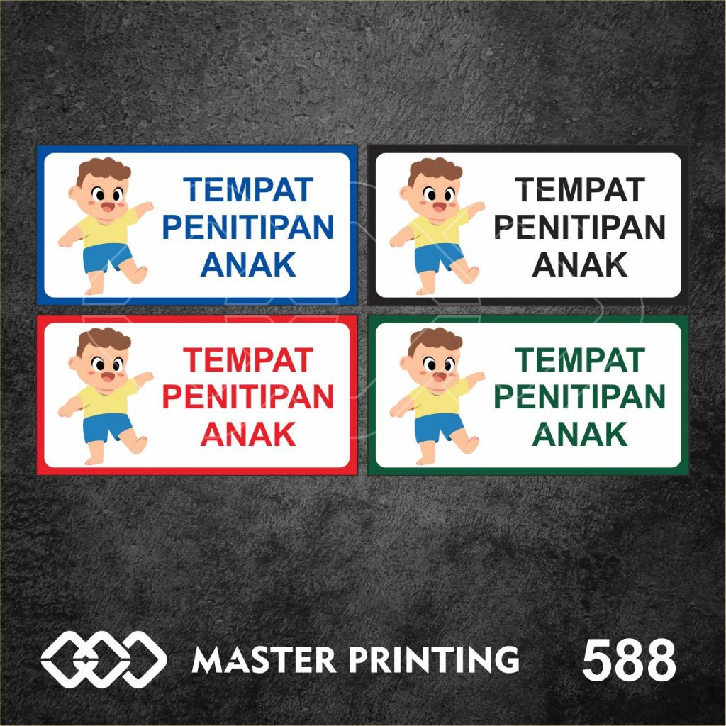 

588 - Stiker Tempat Penitipan Anak, Sticker Vinyl, Premium, Tahan Air, Termurah, dan Bisa Custom