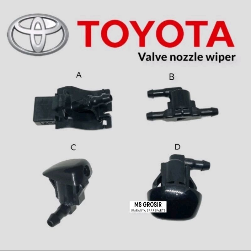 VALVE NOZZLE WIPER TOYOTA UNIVERSAL . PALP SELANG AIR WIPER TOYOTA . PENGHUBUNG SELANG WIFER . PENYE