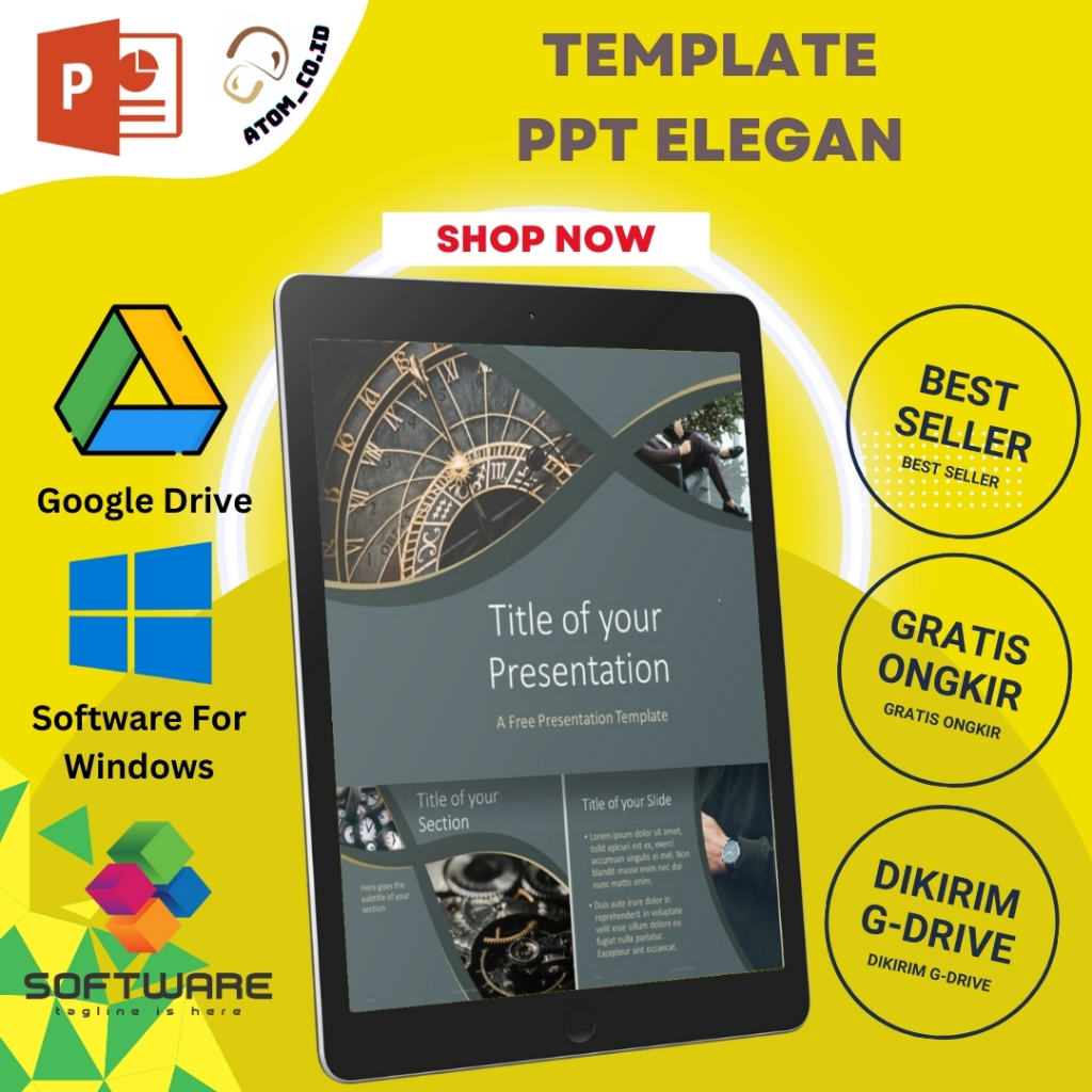 Template PPT Elegan - ELEGANTPRESS Template PowerPoint Premium