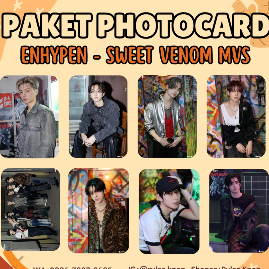 8 lbr (bisa COD) PAKET PHOTOCARD ENHYPEN SWEET VENOM PHOTO CARD SWEET VENOM ENHYPEN POLAROID ORANGE 