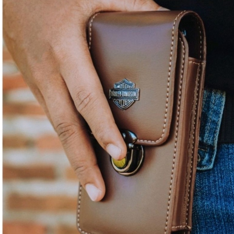 Paket Hemat Tas Hp Pinggang Kulit Pu Premium Terlaris  Dompet Pinggang Wadah Hp