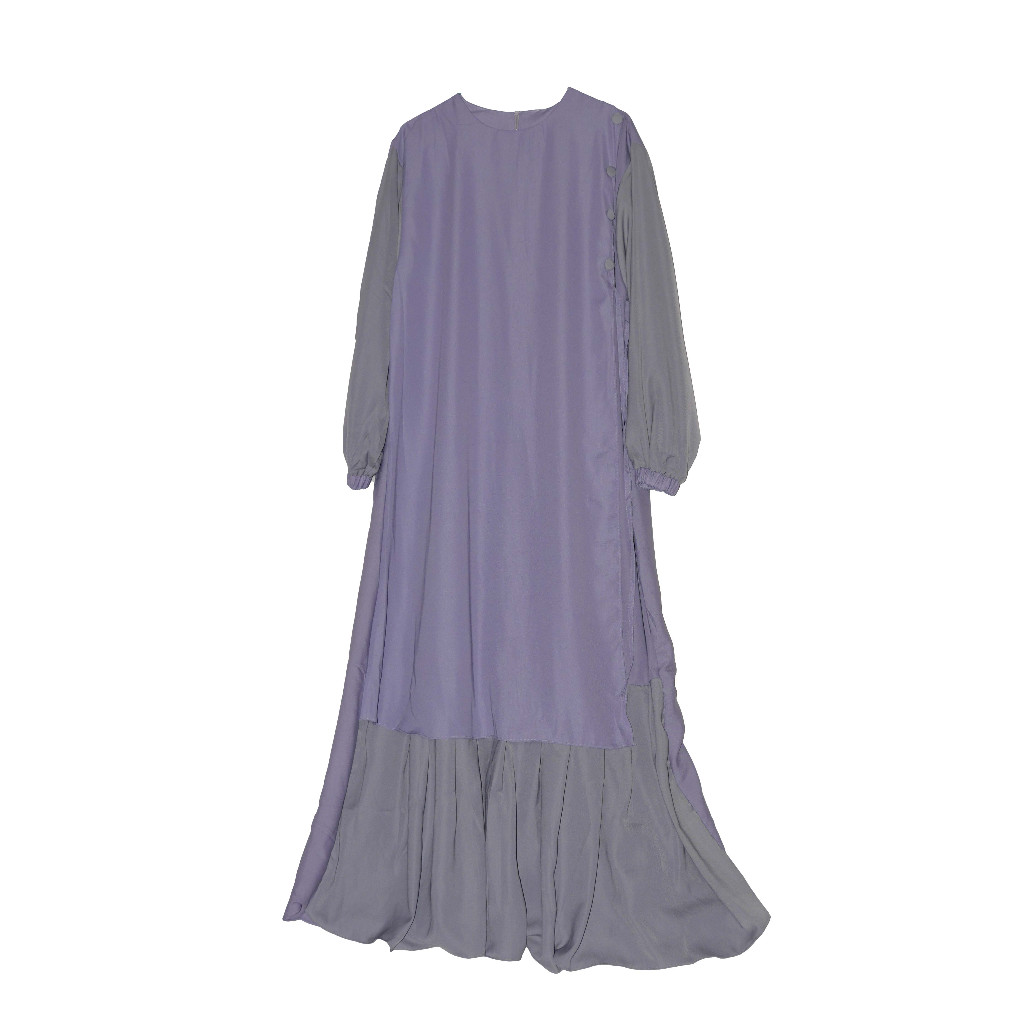 Baju Gamis Polos 2 Warna Kancing Wanita Bahan Yoris