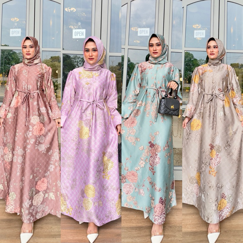 KHADIJAH DRESS/SET DRESS HIJAB/DRESS SILK PREMIUM/RAYA DRESS