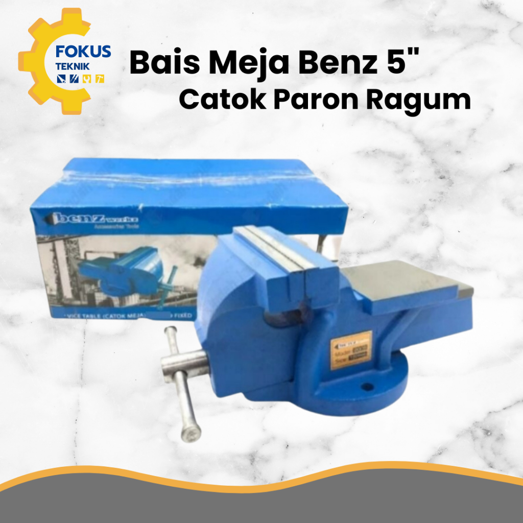 BENZ 9008 Catok Paron Non Swivel Bench Vice Table Bais Meja Ragum Duduk 5" Inch