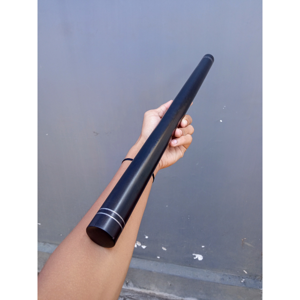 Tongkat Toya Kayu Galih Kelor Hitam Panjang 50 cm Variasi Timah