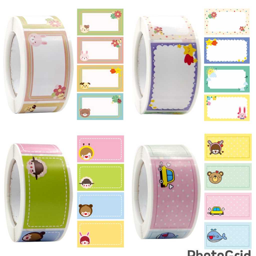 

STICKER 250PCS /ROLL LABEL NAMA GULUNG ROLL