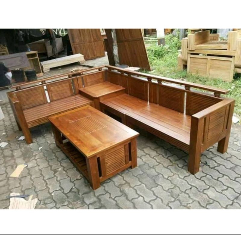 KURSI TAMU MINIMALIS KAYU JATI | KURSI TAMU SUSUT MINIMALIS FURNITURE JATI | KURSI TAMU SUDUT UKIR J