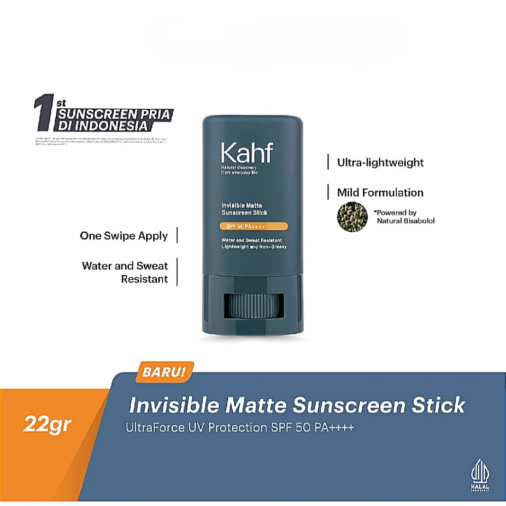 kahf invisible matte sunscreen stick spf 50