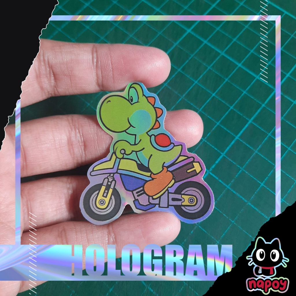 

Stiker Hologram Game Mario Kart Yoshi Car