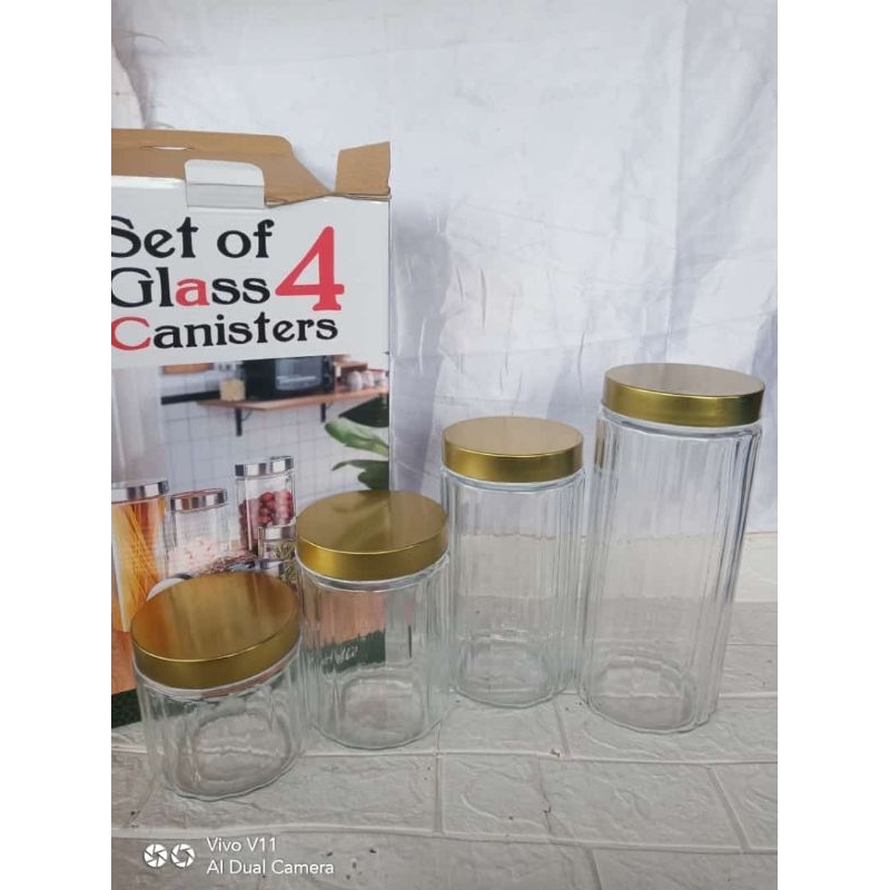 Toples Kue Kaca of 4 pcs Gold / Toples Kue Lebaran