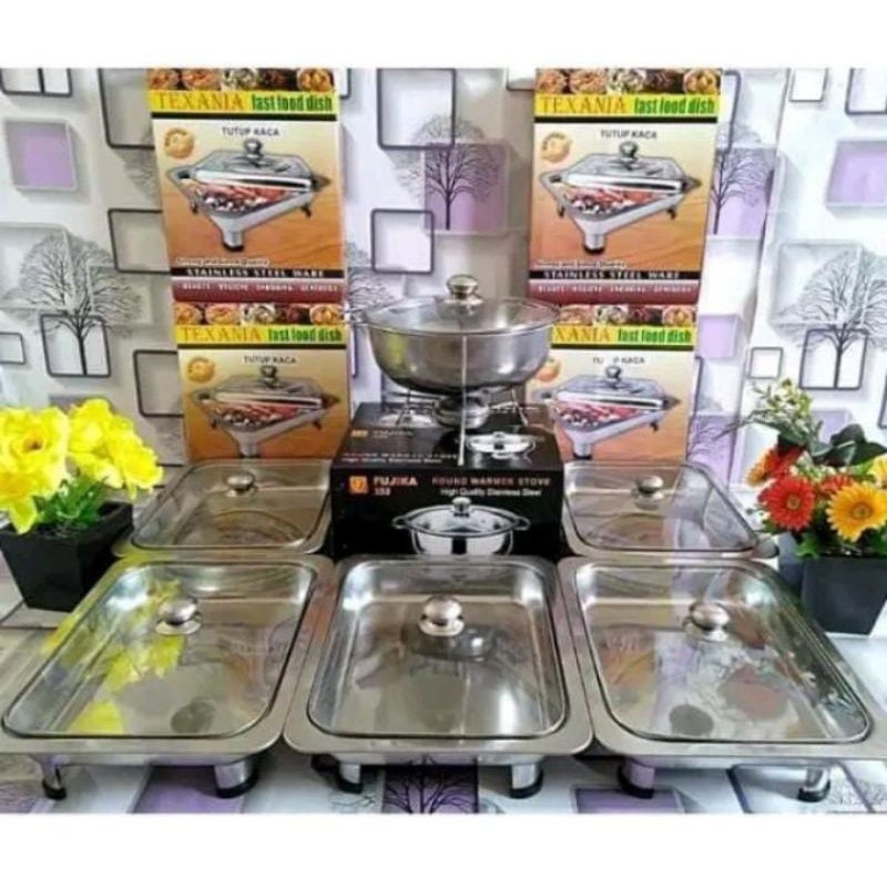 Paket hemat satu set prasmanan ful kaca Fast food