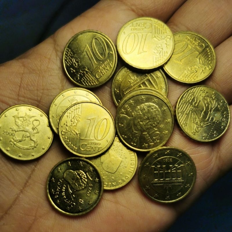 koin 10 cent euro asli kinclong