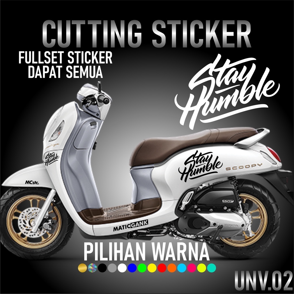 COD Cutting Sticker Stay Humble Satu Set - Aksesoris Stiker Striping Motor Honda Scoopy 2010-2022