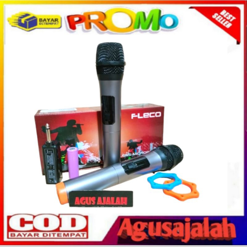 Ready Microphone wireless Double terbaru Fleco M-13 mic wireless terbaru Dan terlaris suara nyaring 