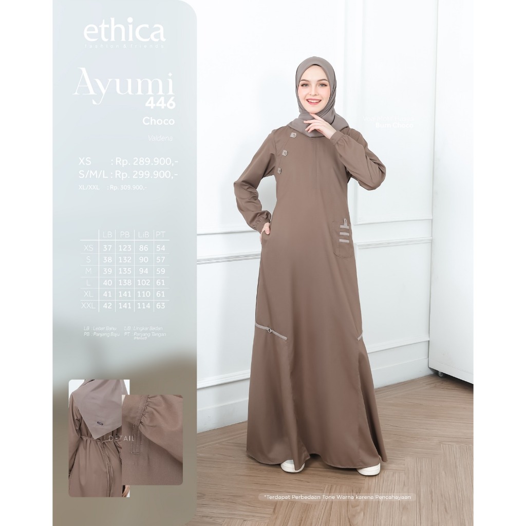 Gamis Ayumi 446 Choco by ETHICA