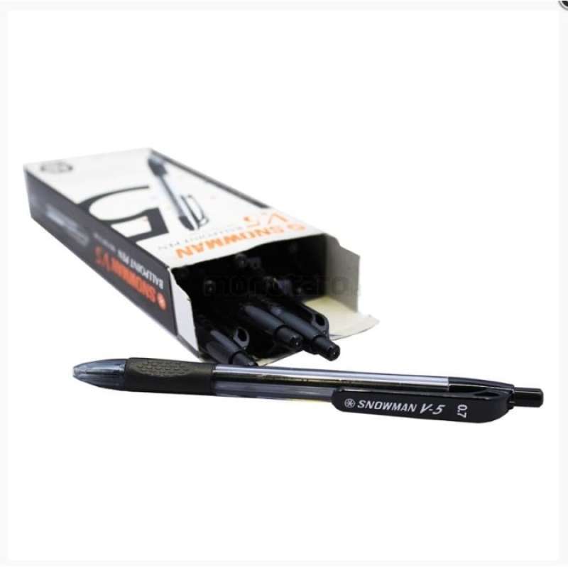 

RB Pulpen Snowman V5 0.7 mm Lusin / Ball Pen 07 Cetek V 5 Hitam Biru Pak
