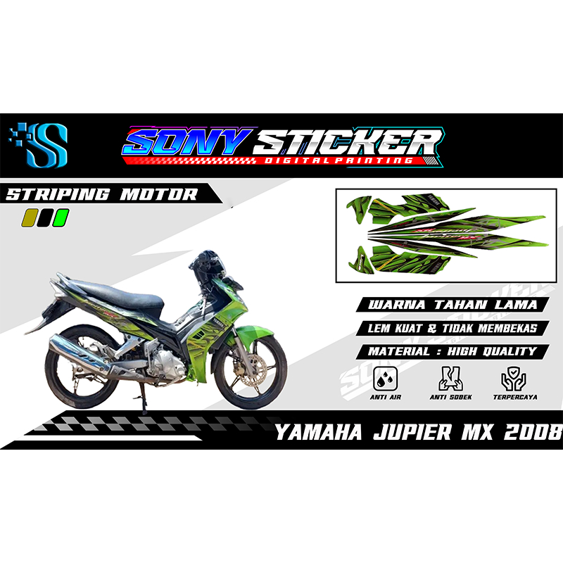 Stiker List Body Motor Jupiter MX 2008 - Striping Standar Yamaha Jupiter MX Tahun 2008