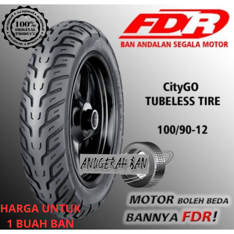 Ban Luar FDR 100 - 90 - 12 TL - Honda Scoopy Ring 12 Depan Scopi Tubeless