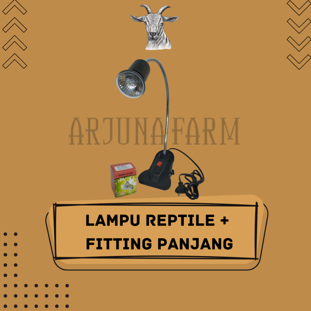 Paket Fitting Reptil Lampu Panjang dan Lampu Reptil UVA UVB Penghangat Reptil Iguana Kura Kura