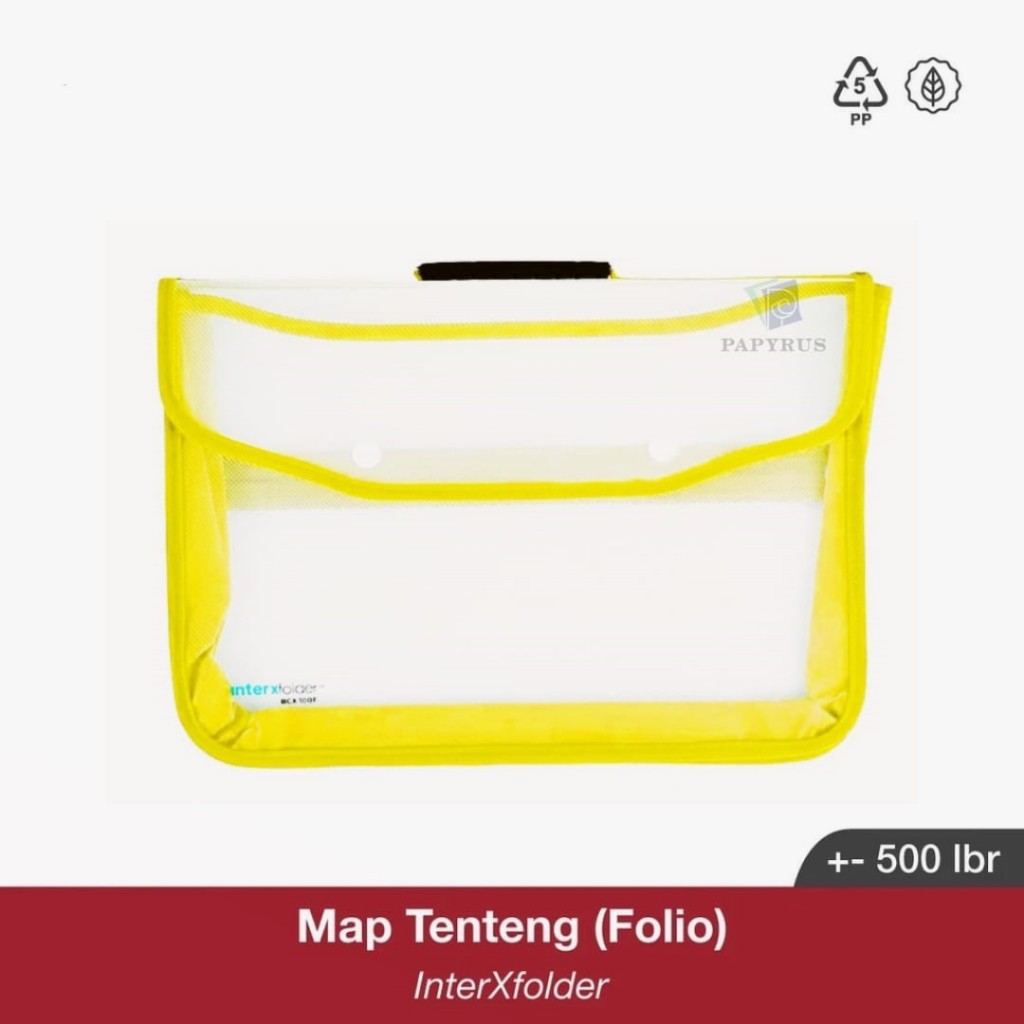 

BRIEF CASE / MAP JALA KANCING 2 / DOCUMENT BAG / TAS DOKUMEN / MAP TENTENG / MAP JINJING / FILE CASE KANCING INTER-X BCX100F KUNING
