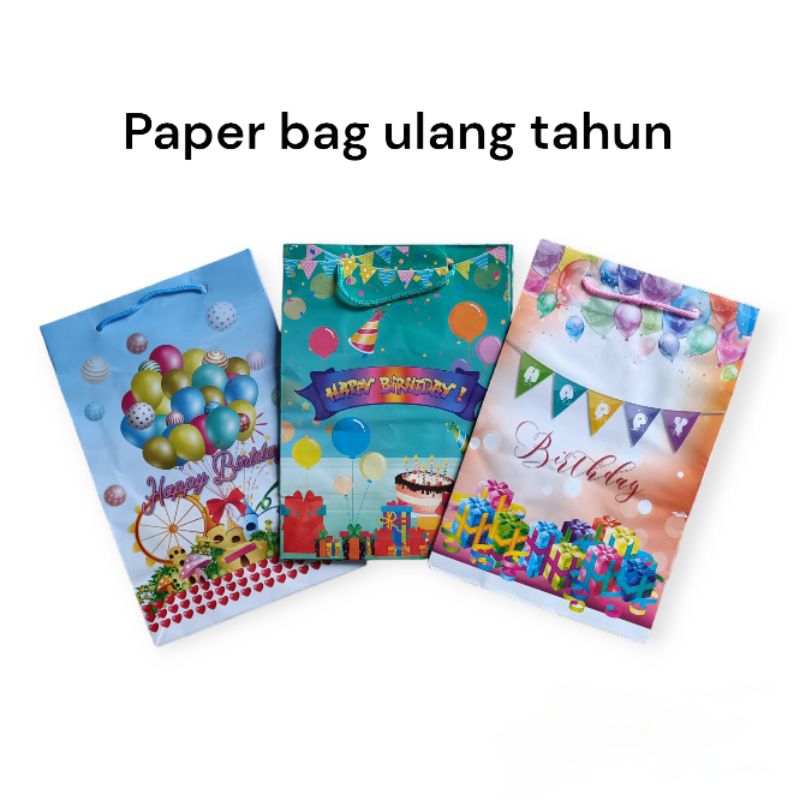 Paper bag kecil / Paper bag ultah / paper bag anak motif / Tas kertas ulang tahun
