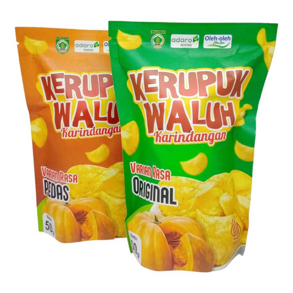 

Kerupuk Waluh Merk Karindangan Khas Balangan - Kemasan Standing Pouch