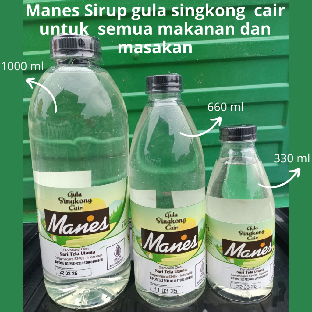 

Manes Sirup gula singkong cair untuk semua makanan dan masakan 1000, 660, 330 ml