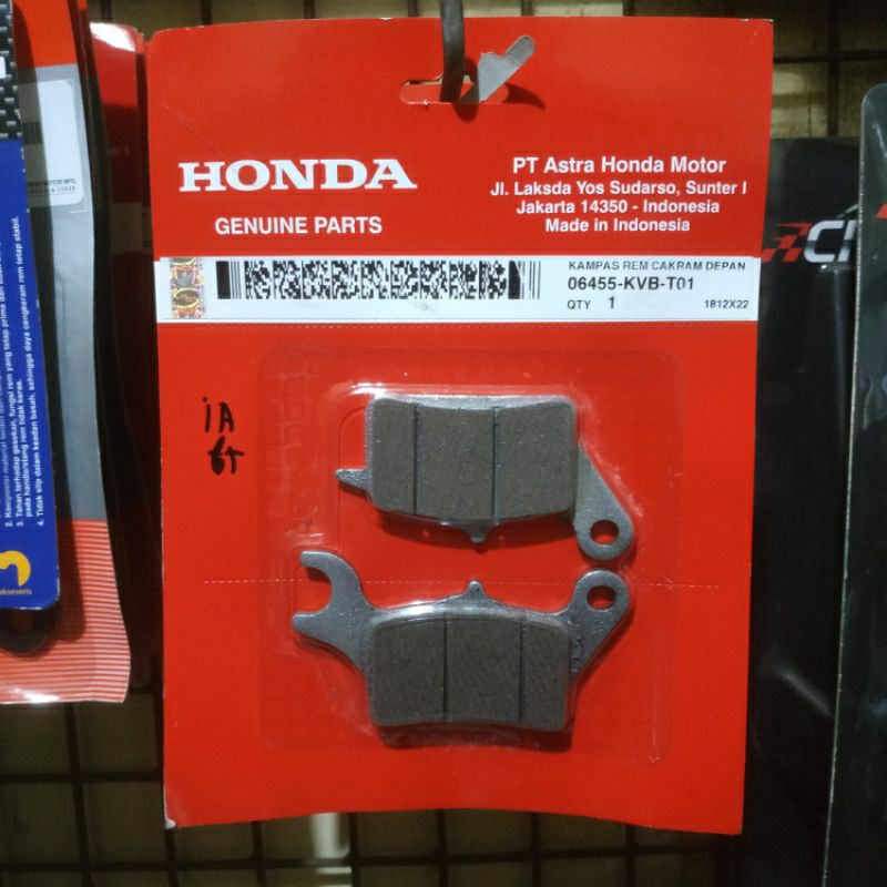 kampas rem depan AHM original Honda beat vario scoopy fi esp