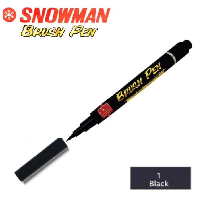

BRUSH PEN / PENA KUAS / SPIDOL KUAS / BRUSH PEN SNOWMAN BM1 BLACK