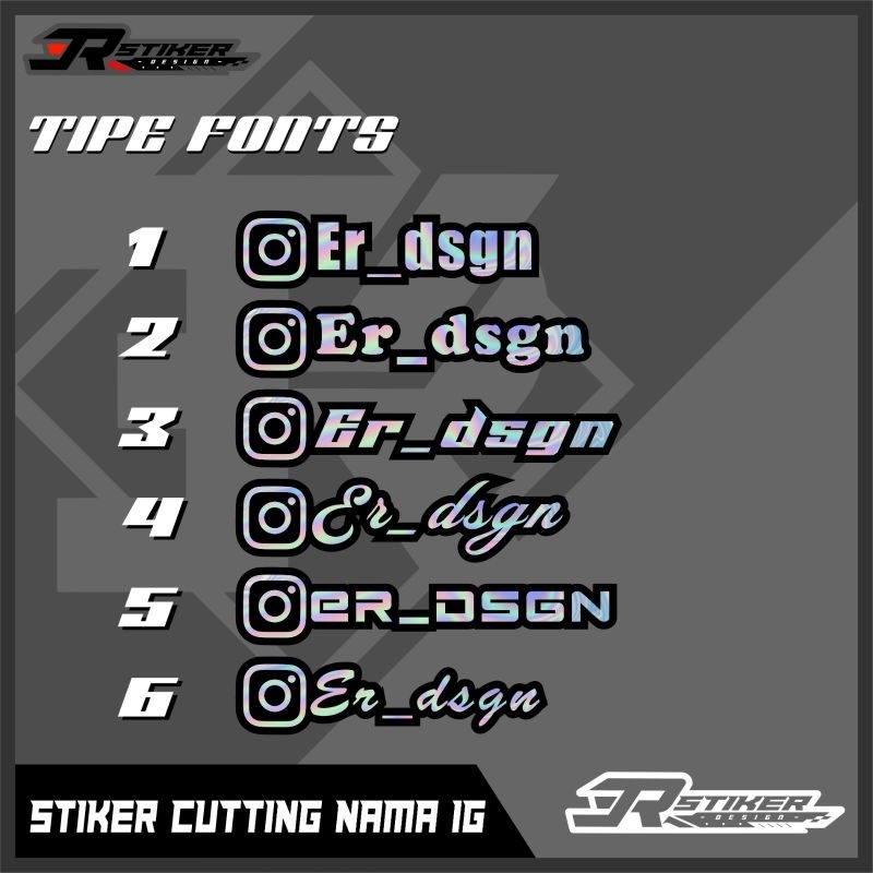 

Stiker NAMA IG Cutting stiker HOLOGRAM Timbul anti air