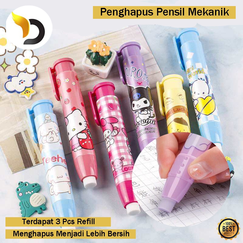 

Penghapus Pensil Mekanik Karet Sliding Eraser Mechanical Karakter Premium