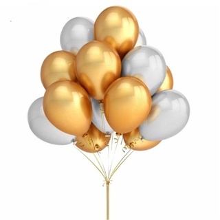 paket balon mix gold silver double chrome metalic silver - gold