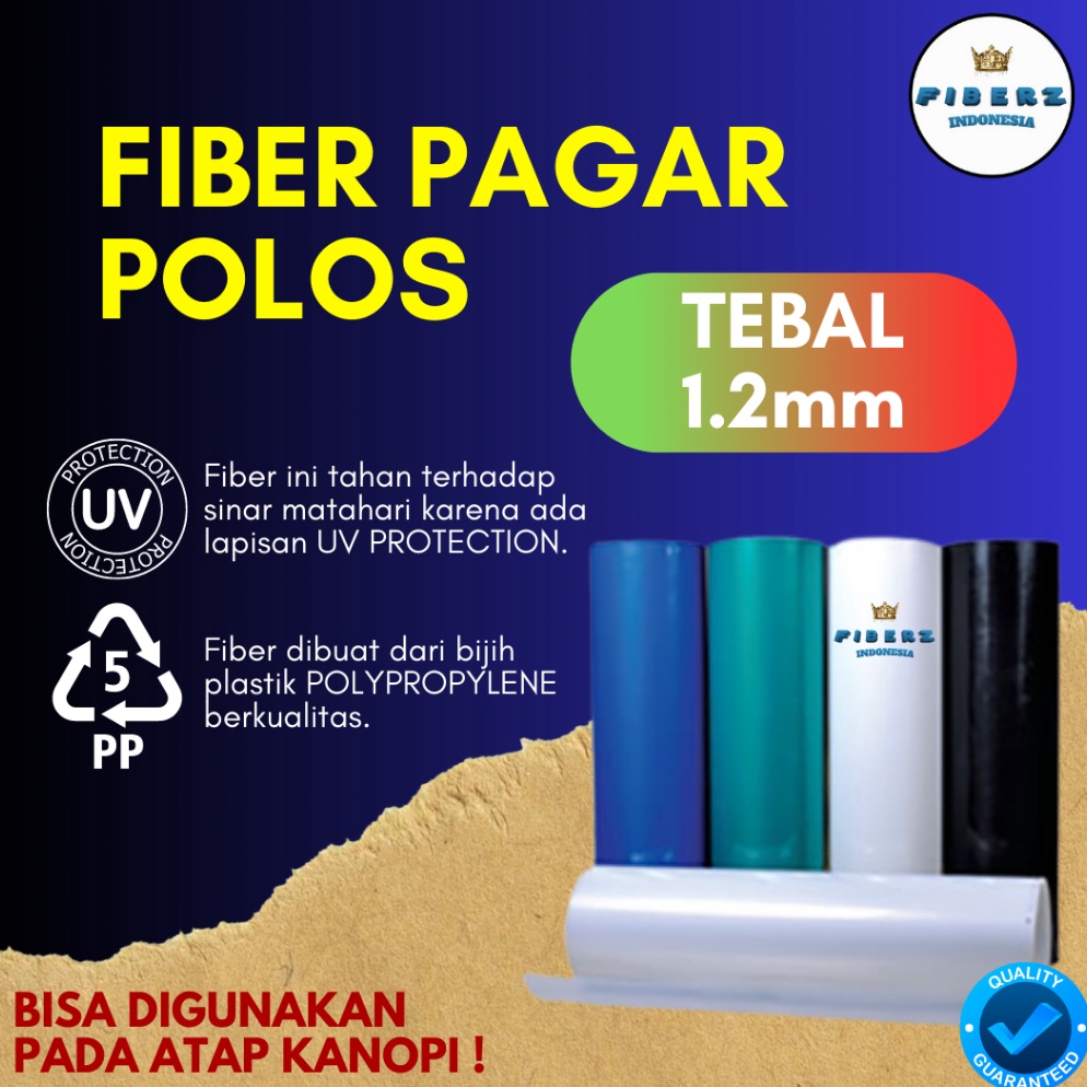 Untuk Anda FIBERZ  Fiber Plastik Penutup Pagar  Kanopi POLOS TEBAL 12mm Meteran