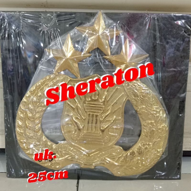 

plat Kuningan logo TRI BRATA/POLISI/POLRI ukuran 25cm