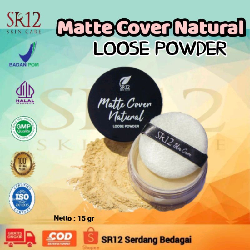 Matte Cover Natural Loose Powder SR12 / Bedak Tabur / Loose Powder / Bedak Sultan / Bedak Anti Longs