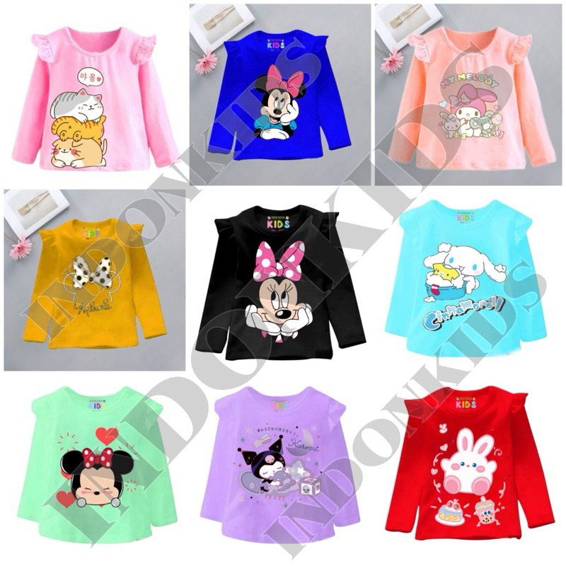 KAOS LENGAN PANJANG ANAK CEWEK KAOS ANAK ANAK LENGAN PANJANG RUFFLE