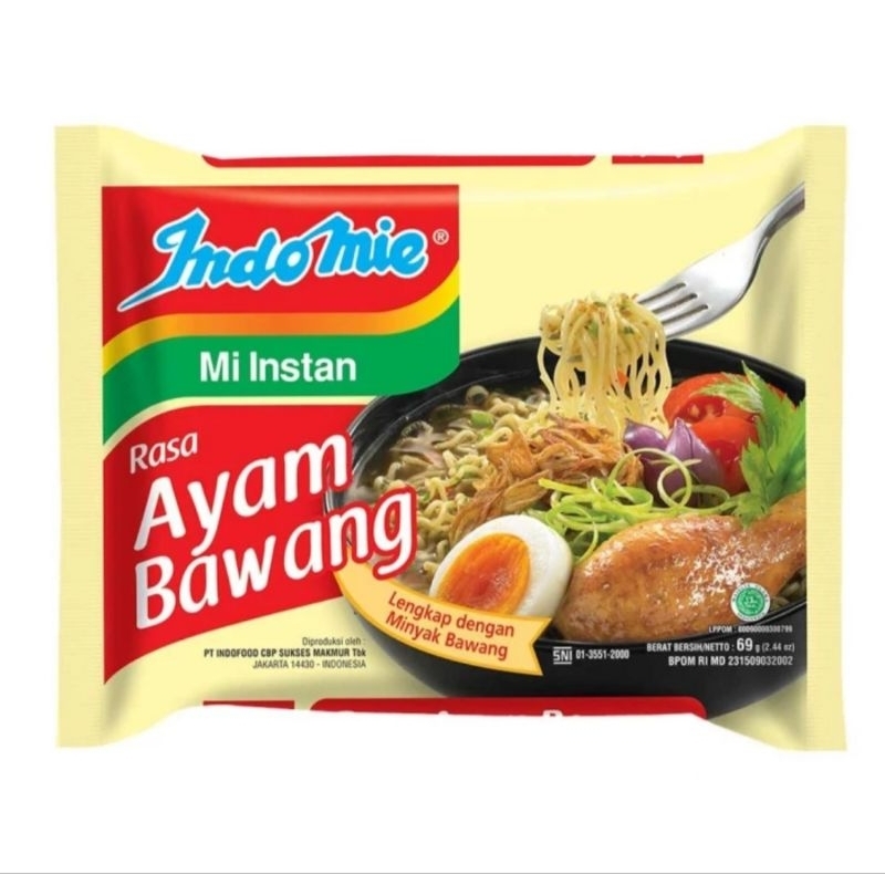

Indomie mi instant kuah rasa ayam bawang / pcs