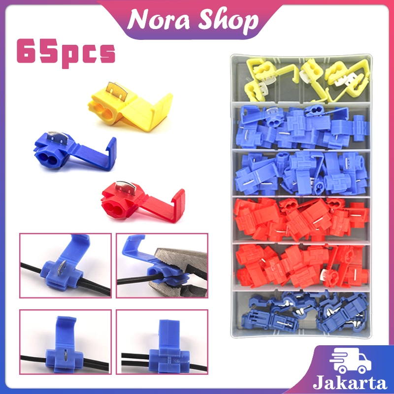 65pcs Terminal Konektor Kabel Quick Cable Jumper Connector Terminal Konektor Klip Kabel