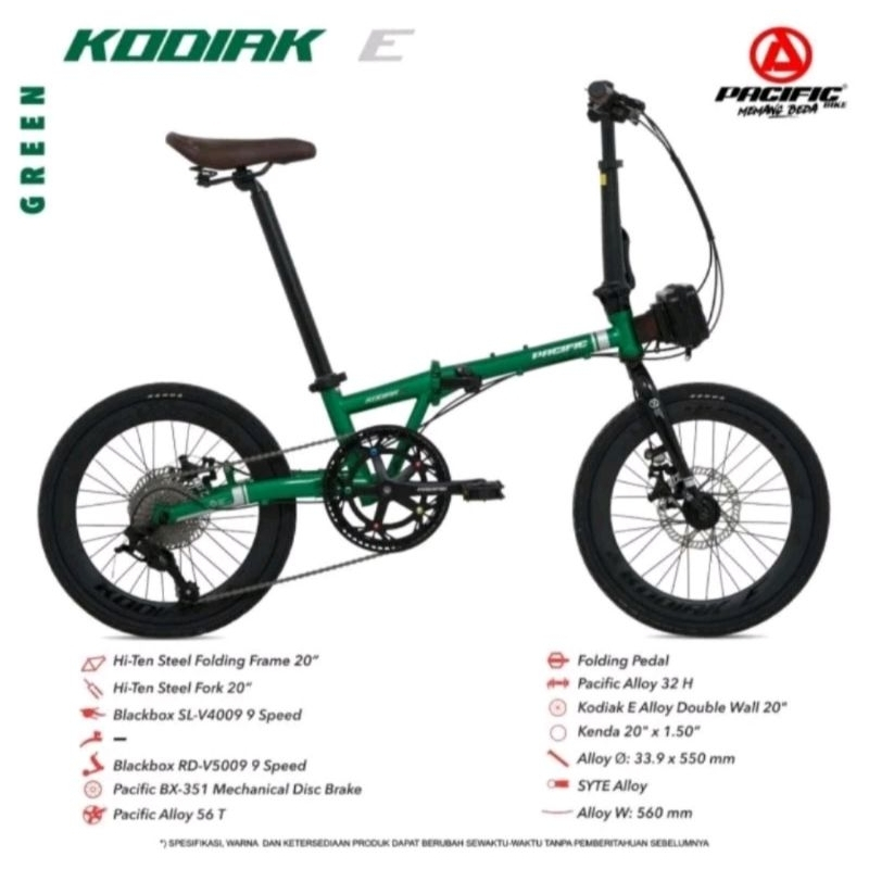 SEPEDA LIPAT 16 20 INCH PACIFIC KODIAK E 9 SPEED WHEELSET 16+