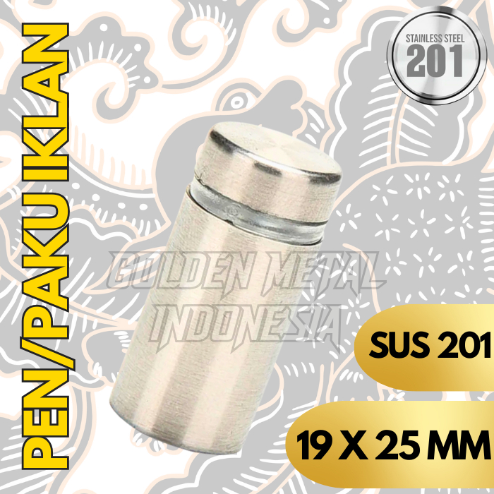 PEN IKLAN 19X25 STAINLESS / BAUT AKRILIK / BAUT KACA SIGN BOARD 19x25