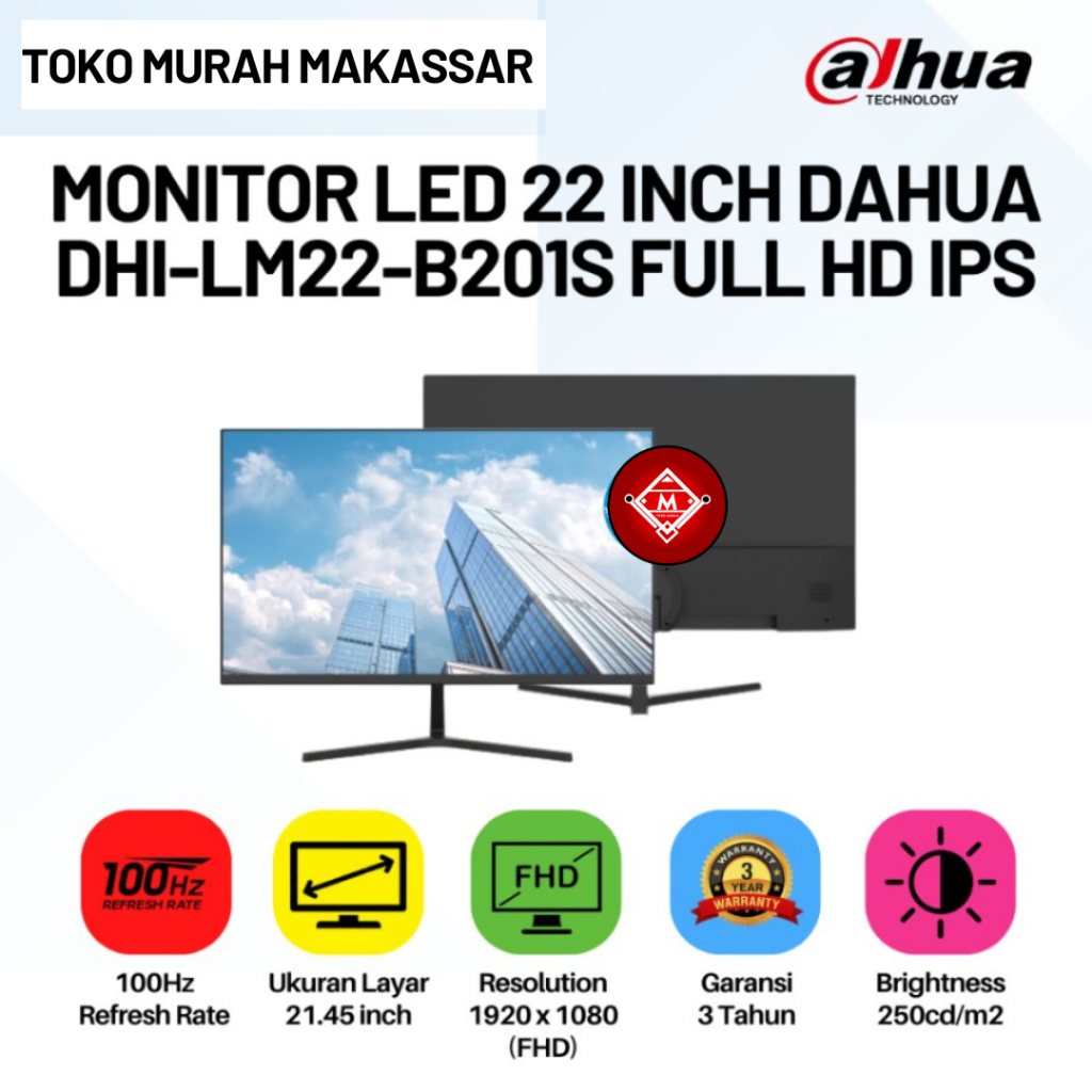 Monitor LED 22 Inch Dahua DHI-LM22-B201S FHD 100Hz IPS HDMI