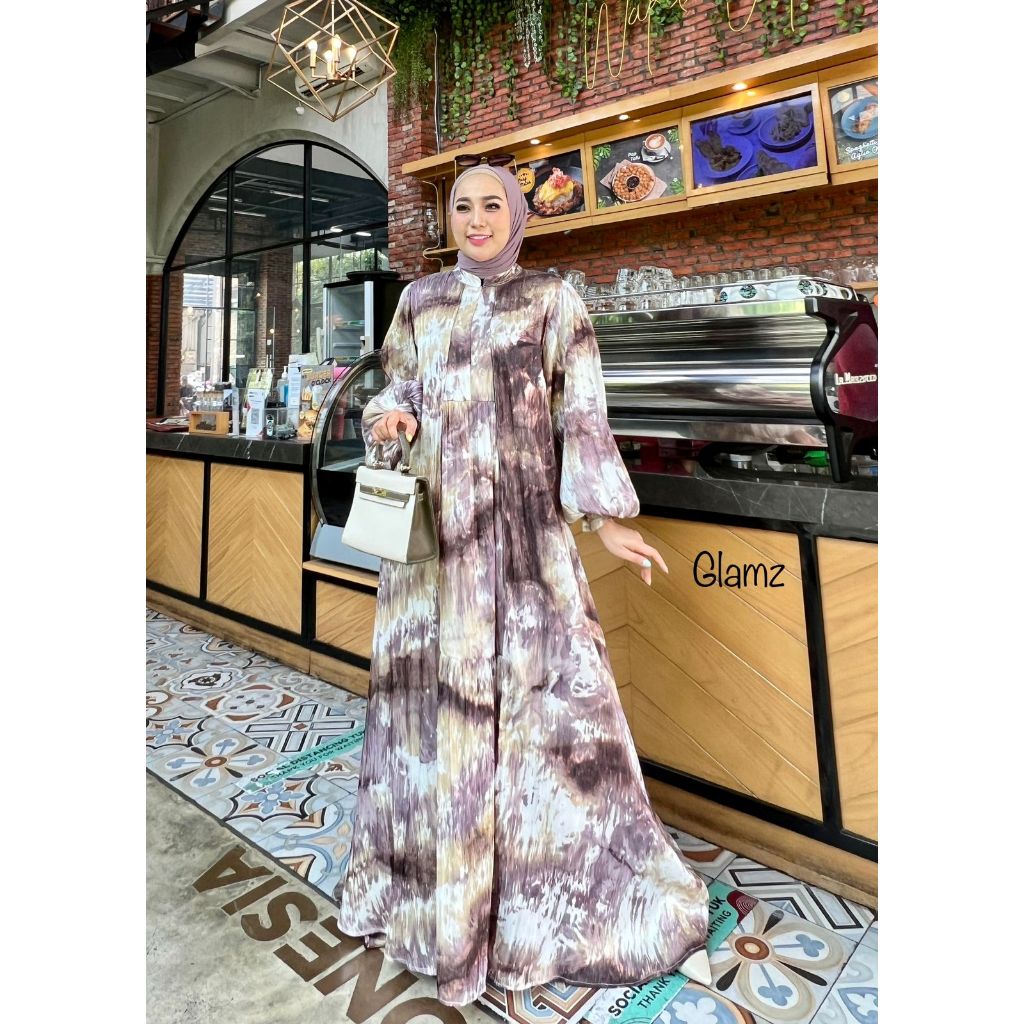 Zahira1808 Anesha Bahan Luna Shimer Lapis Furing Gamis Muslim Syari Ibu Busui Hijab Wanita Terlaris 